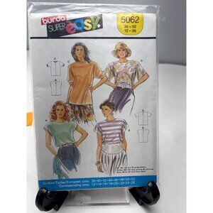 Burda Super Easy Sewing Pattern 5062 Top Size 12 14 16 18 20 22 24 26 Uncut